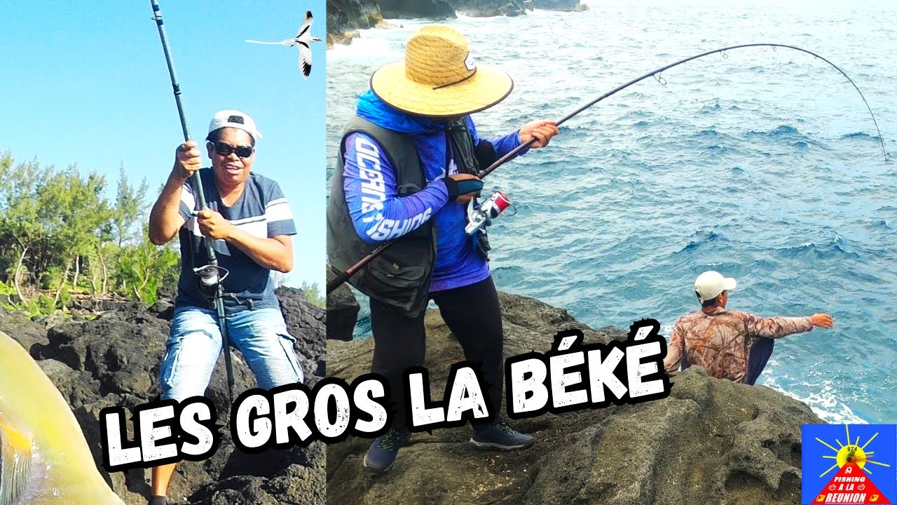 Magnifique Spot Des Gros Poissons Pêche En Bord De Mer à La Réunion 974