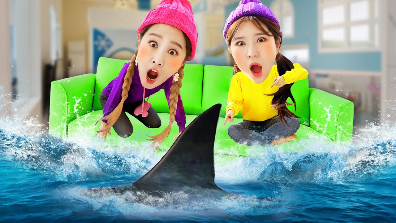 基尼家變成水族館了！鯊魚來了快逃跑
