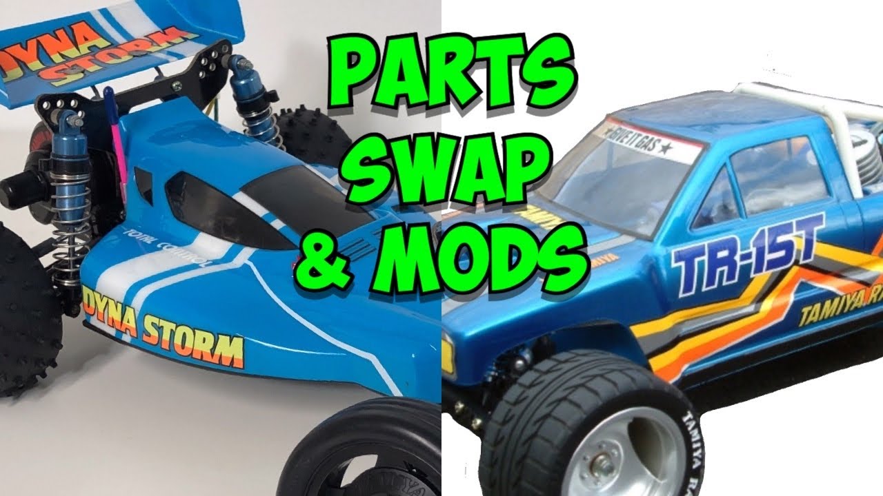 e185: Parts Swap! Carbon Parts Tamiya TR-15t Stadium Truck & 3D Printed Parts To Fix The Dyna Storm