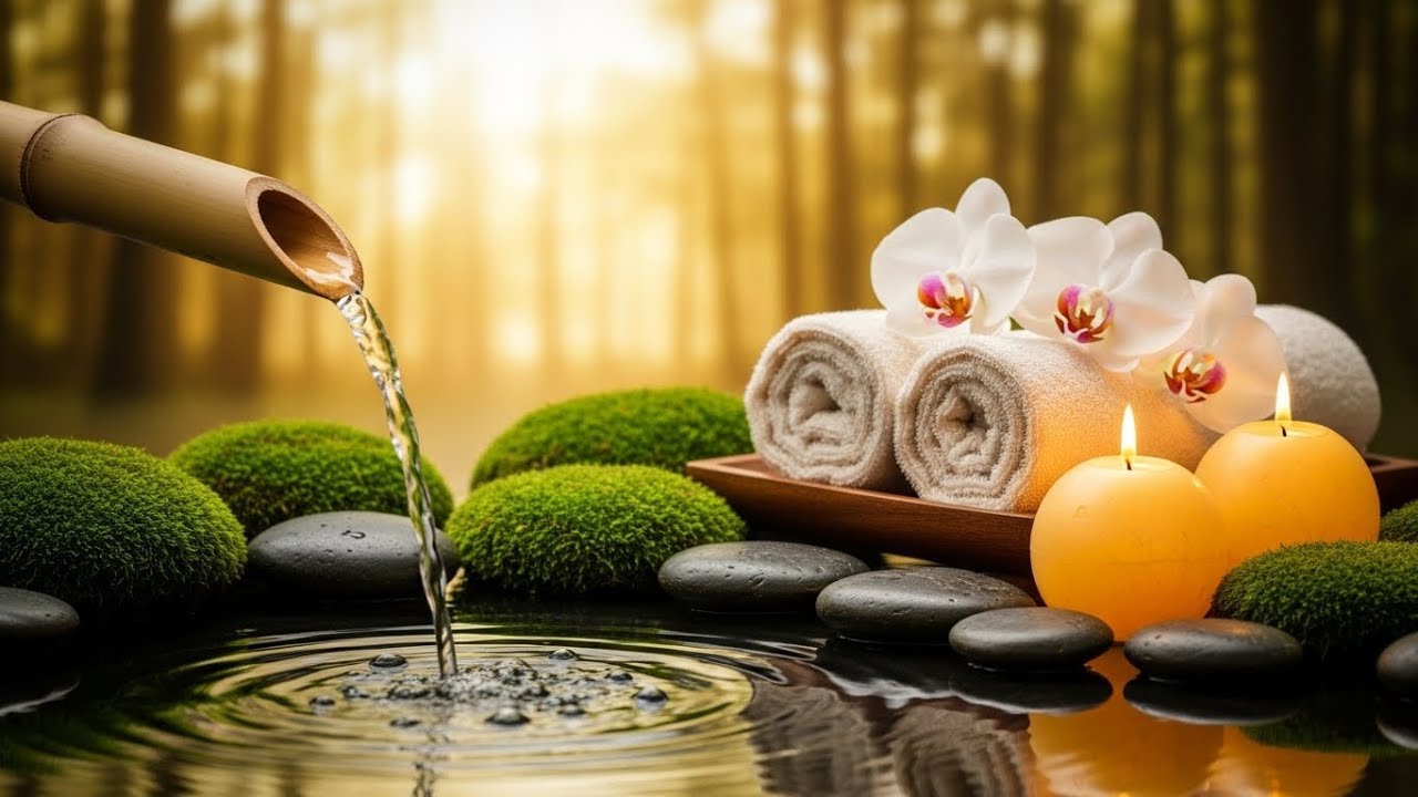 Sleep Instantly with Gentle Piano & Bamboo Water Sounds