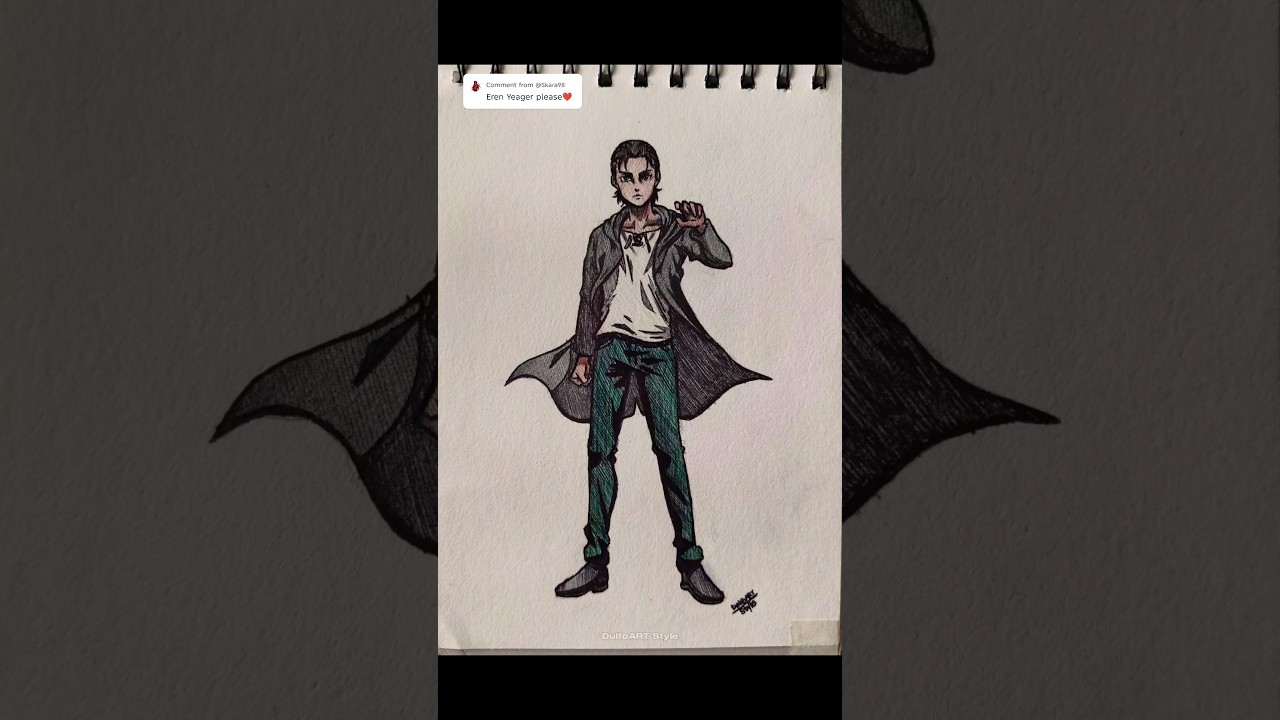Eren Yeager, stickman to anime drawing #attackontitan #erenyeager #animedrawing #drawing #anime #art