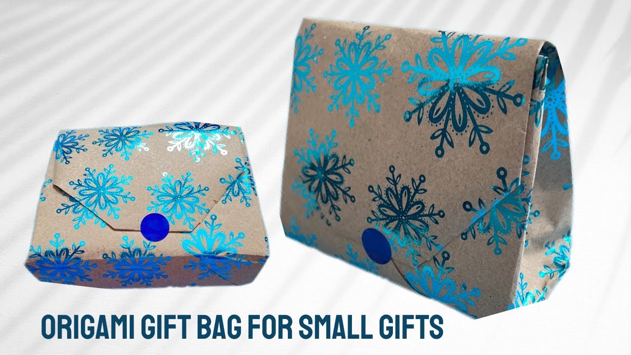 origami gift bag- how to make easy  DIY origami gift bag paper craft for small gifts