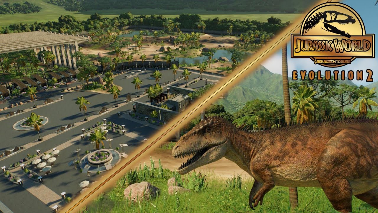 je construis un enclos pour le Carcharodontosaurus | Jurassic World Evolution 2 | Speed build