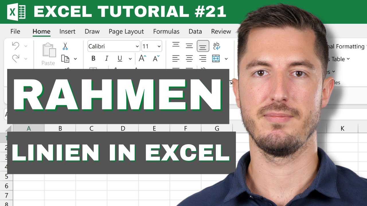 Benutzerdefinierte Rahmenlinien in Excel erstellen für Zellen mit Hintergrund  - Excel Tutorial #21