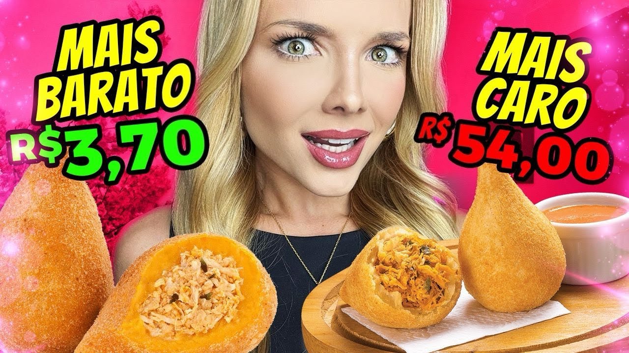 COMPAREI A COXINHA MAIS CARA E A MAIS BARATA DO APLICATIVO