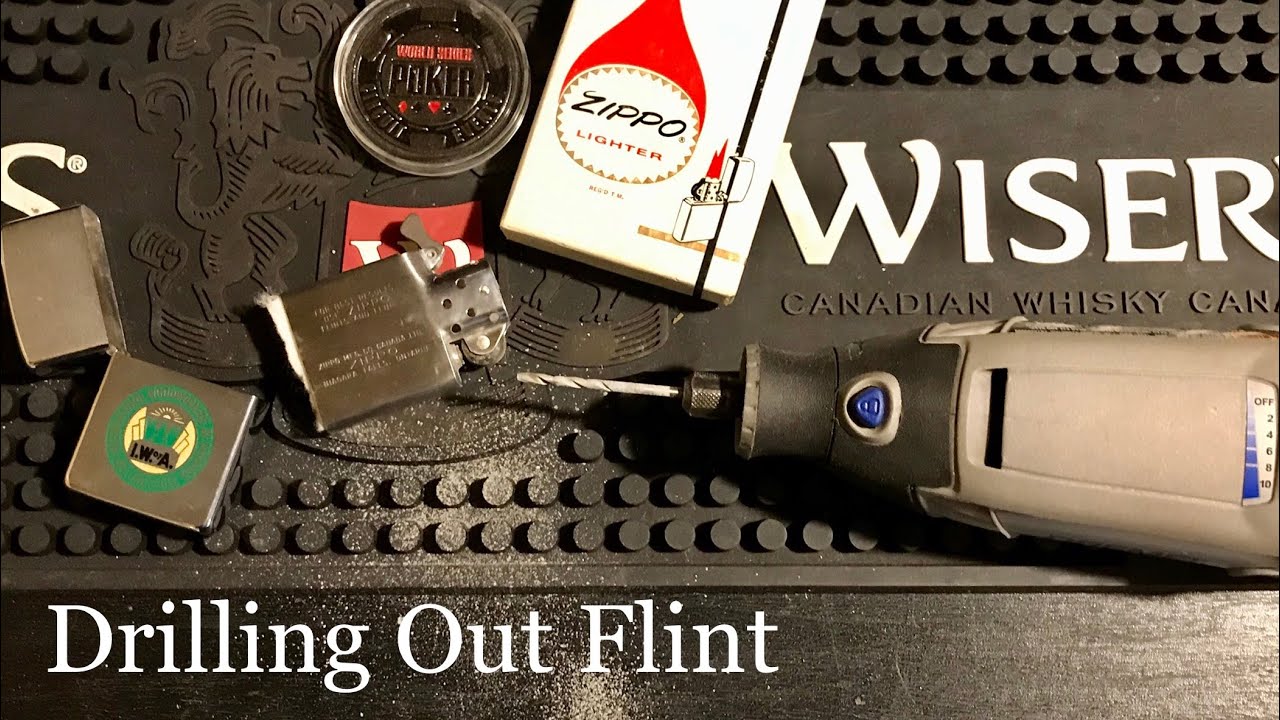 Drilling Out Flint From 60 Year Old Zippo , How To Remove Lodged Flint
