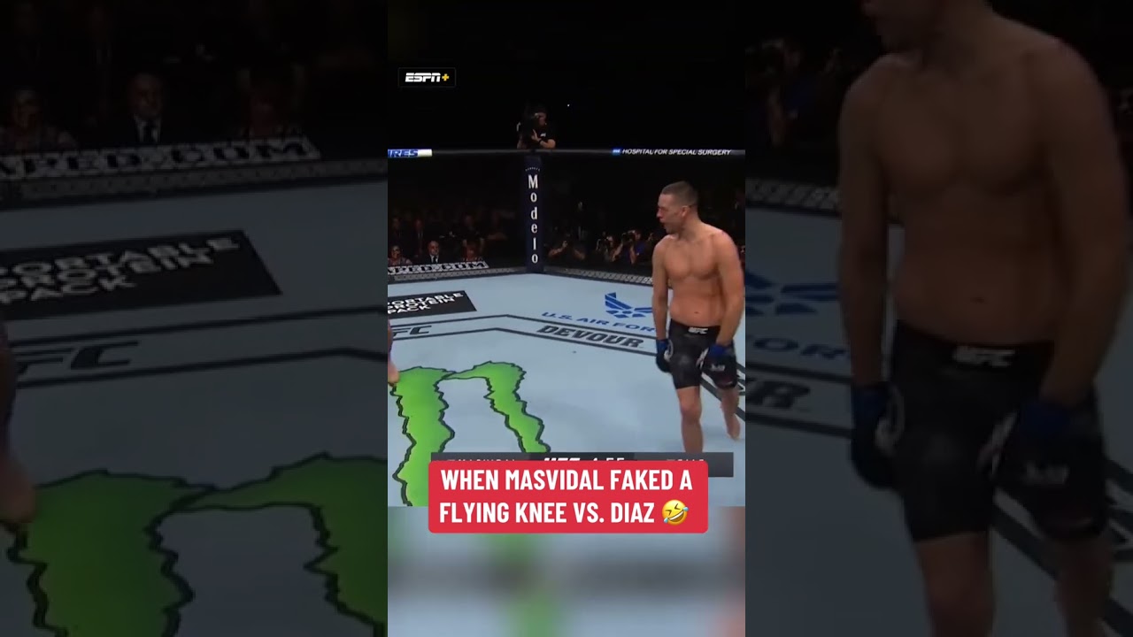 When Masvidal faked a flying knee vs. Diaz 😅
