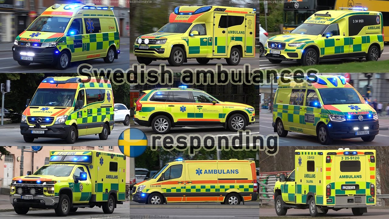 🚑 Ambulanser på utryckning – Ambulances responding in Sweden