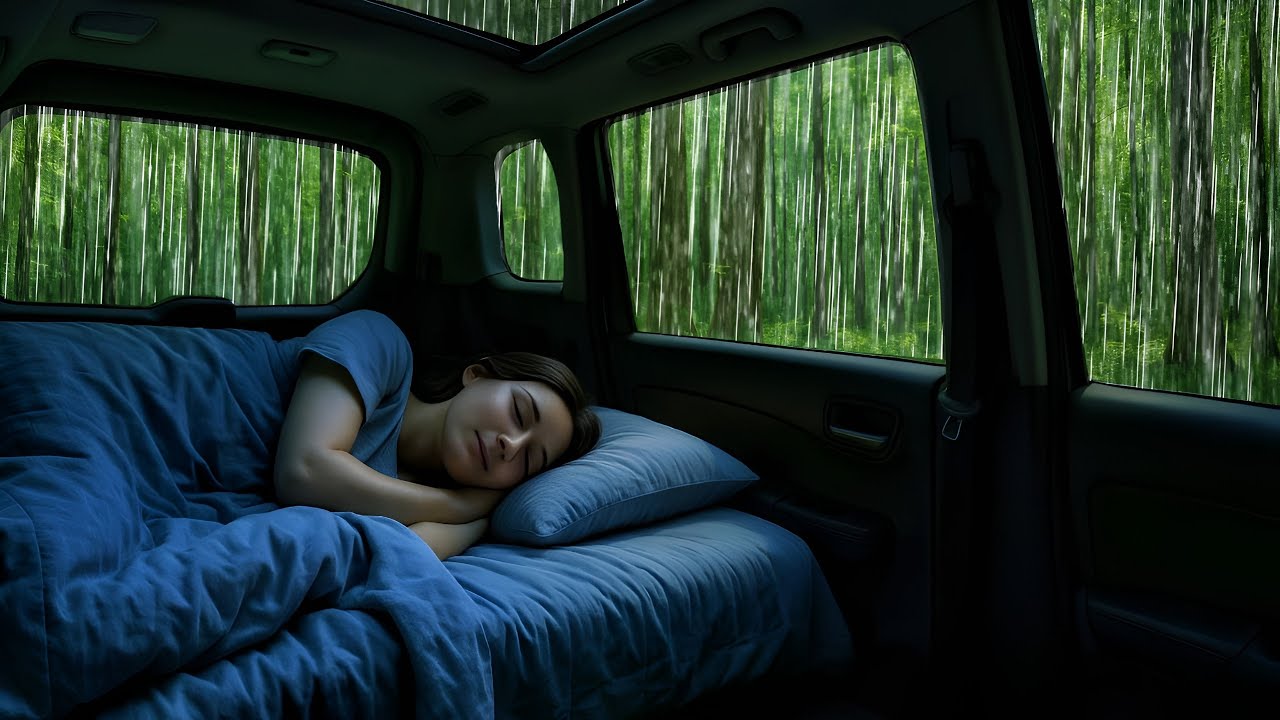 🔴 Cozy Rain & Thunder on Car Windows at Night | Cozy Rainstorm Sounds to Deep Sleep and Relaxation