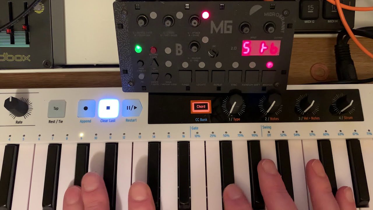 BASTL MICROGRANNY 2 - GRANULAR LOFI SAMPLER USED VIA MIDI KEYBOARD