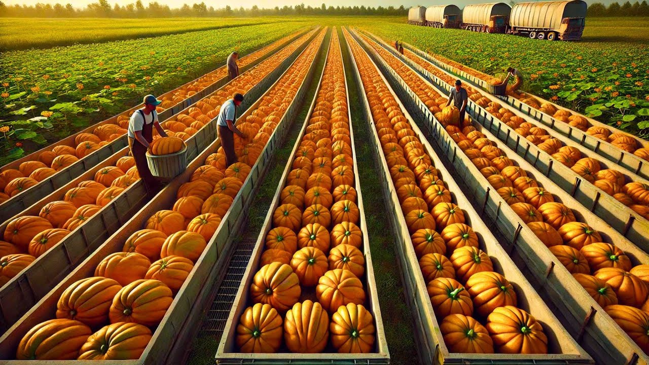 Pumpkin MEGA FACTORY: Processing Millions Of Pumpkins For Pumpkin Spice Latte 🎃