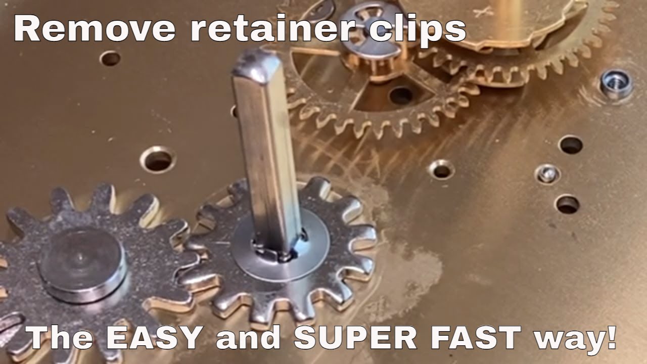 How to remove retainer clips on winding stops the SUPER FAST and EASY way - clock repair