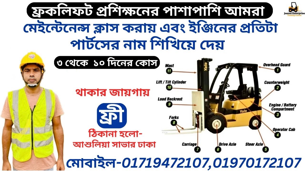 ফ্রকলিফটের ইঞ্জিন পার্টসের নাম  সহ আমরা প্রশিক্ষণ করায় FORKLIFT OPERATOR TRAINING IN BANGLADESH🇧🇩 )