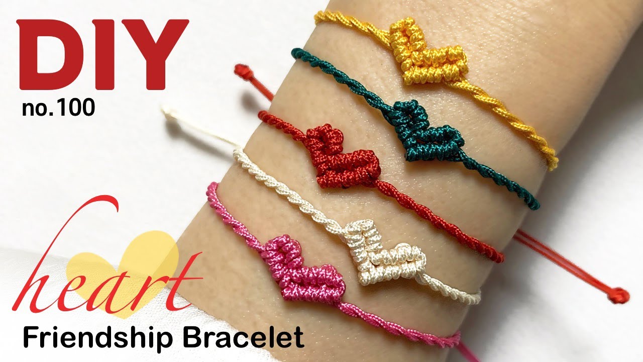 하트 매듭팔찌 만들기♥️Heart macrame bracelet Pulsera de nudo | soDIY(쏘디매듭) #100