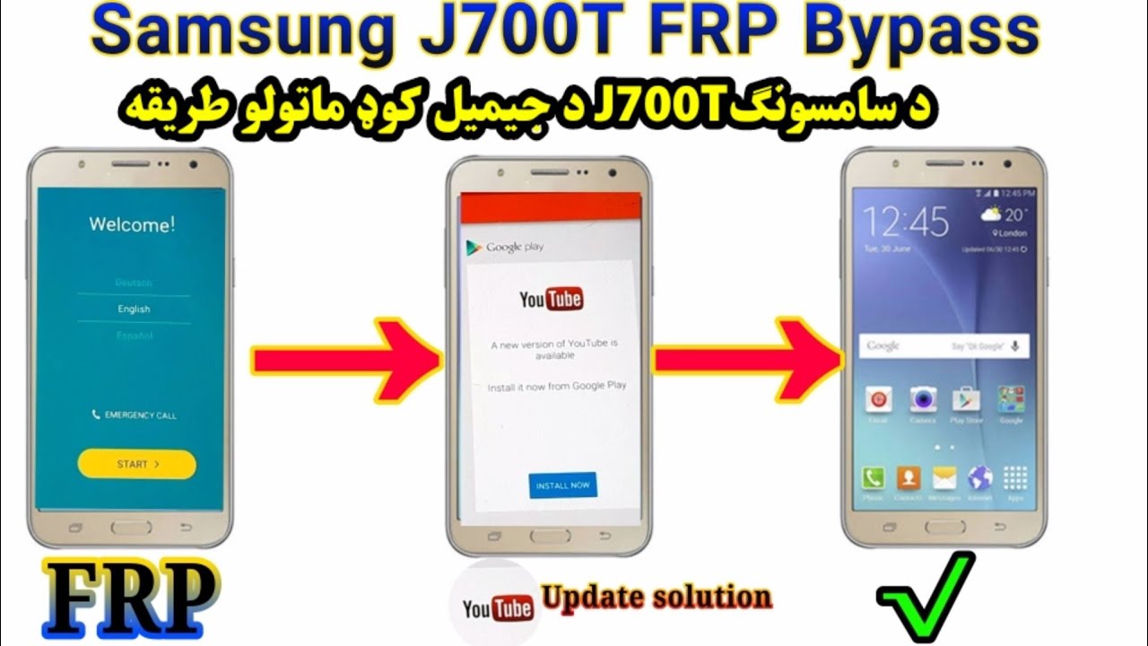 Samsung Sm-J700T 2017 FRP Bypass Google Account YouTube Update solution without computer