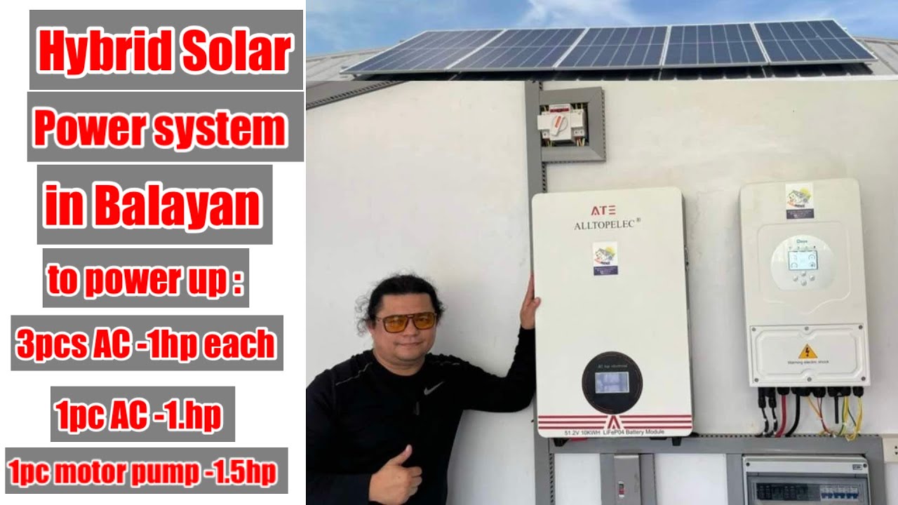 6Kw Hybrid off/on-grid Solar Power System Appliances connected sa grid side:4-5 ACs & 1.5Hp H20 pump
