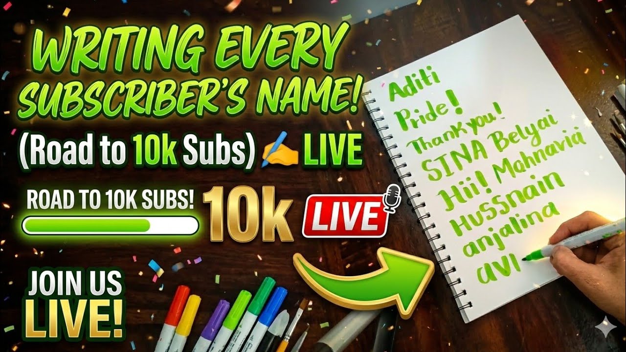 writing every subscriber beautiful names #calligraphy#livestream