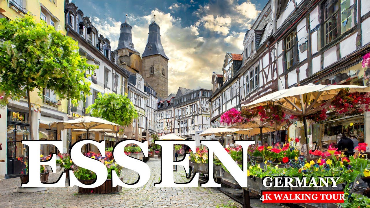 Пешеходная экскурсия по ESSEN Germany 2023, 4K 60fps ❤virtualtour