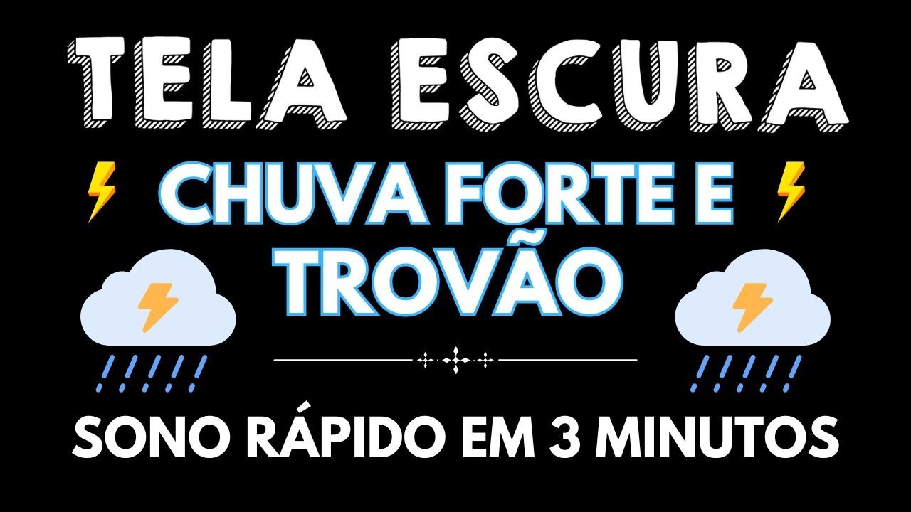CHUVA para DORMIR em 5 MINUTOS 💤 Som de Chuva na Janela para Dormir e Relaxar | 3 Horas TELA ESCURA