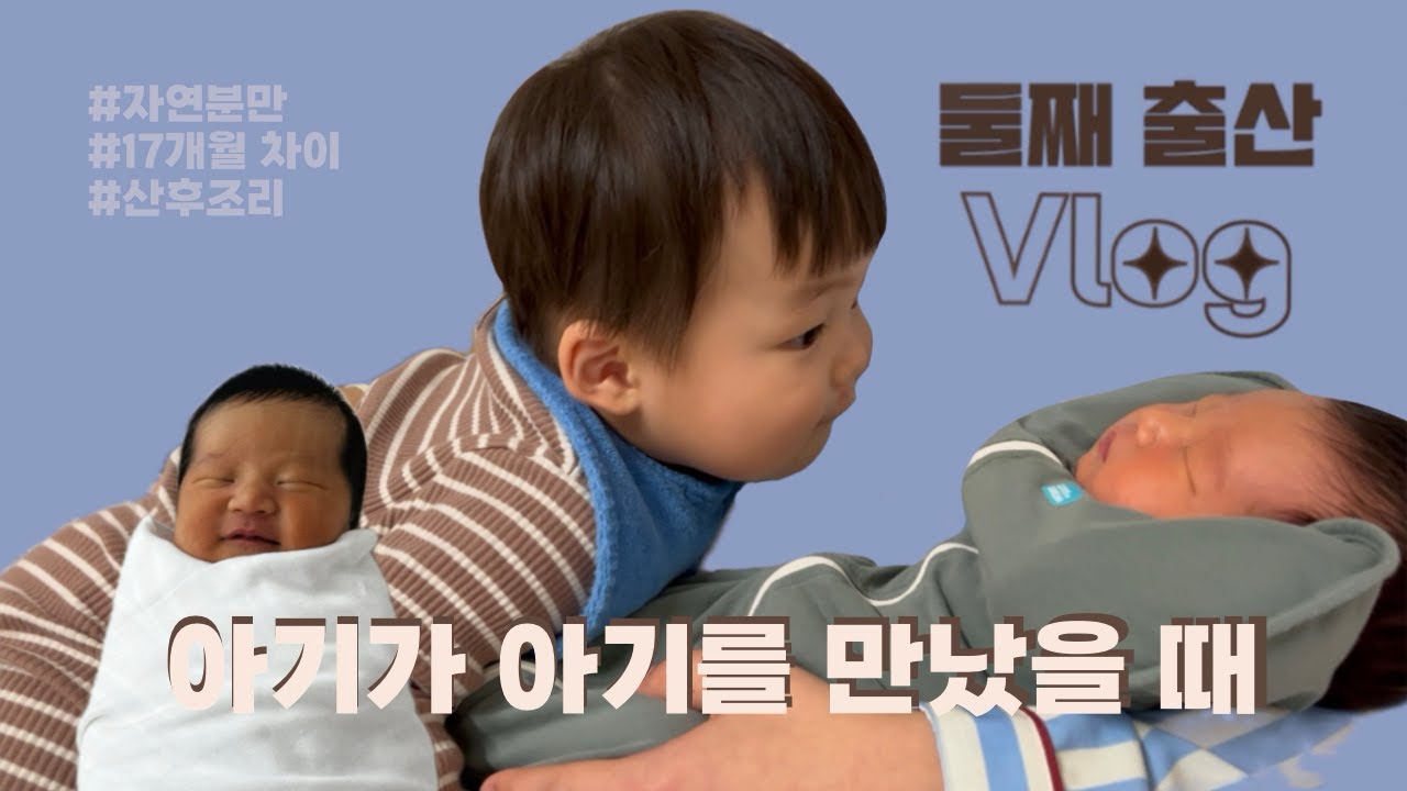 [Vlog] 둘째 출산 브이로그👶🏻 ‘17개월 아기가 신생아를 만났을 때’ (자연분만, 집에서 산후조리, 둘째, 첫만남) 