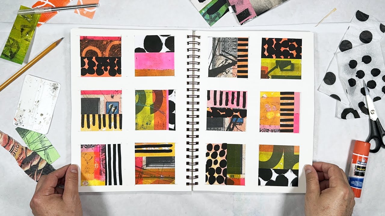 Sketchbook flip through, tour, + watch me make a collage 📒✂️