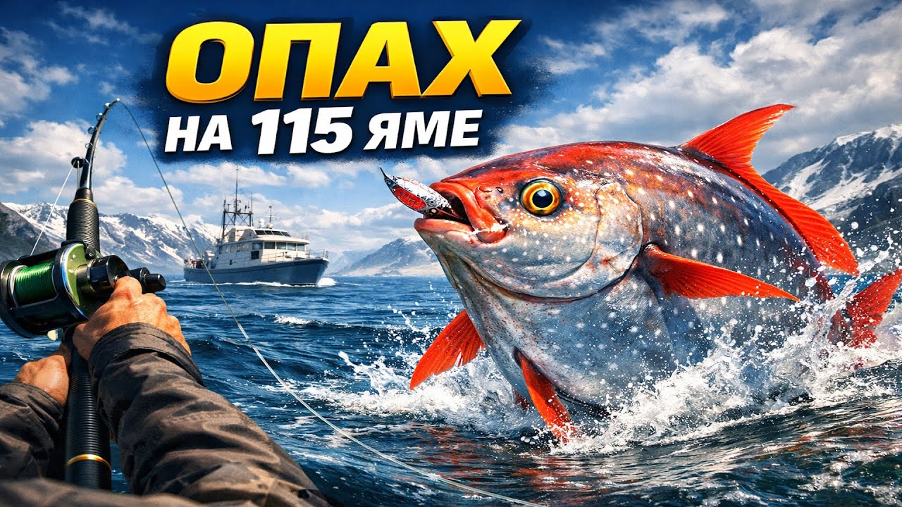 СЕКРЕТНАЯ ТОЧКА 115 Яма и Поимка Опаха — геймплей Русская Рыбалка 4