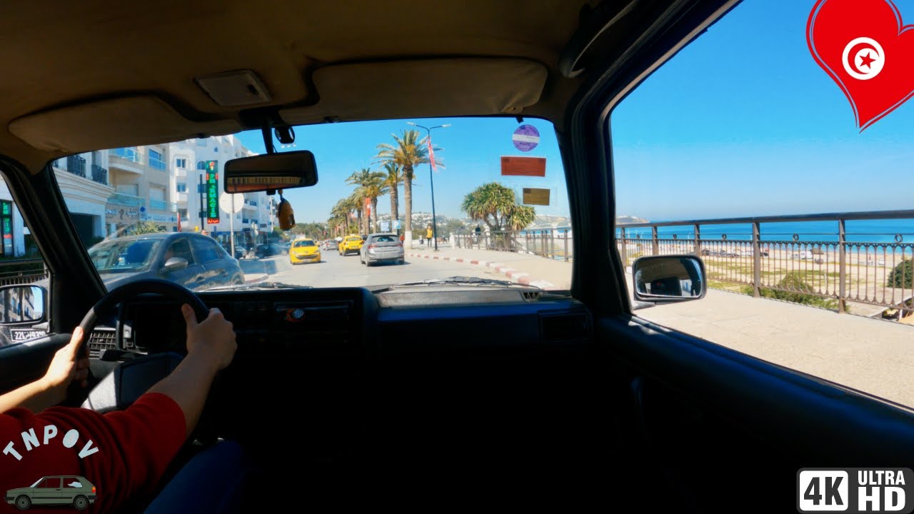 From El Marsa To El Aouina, Passenger Seat, Tunisia 🇹🇳 4k