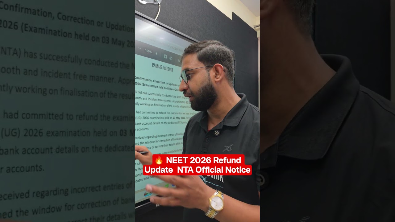 🔥 NEET 2026 Refund Update | NTA Official Notice #NEET2026 #NEETUG2026 #NTA