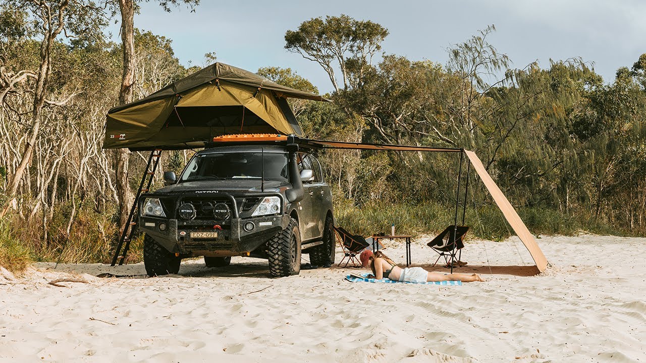 Beach Camping with Million Dollar Views [Relaxing Ocean ASMR, K'gari Fraser Island, Woralie Creek]