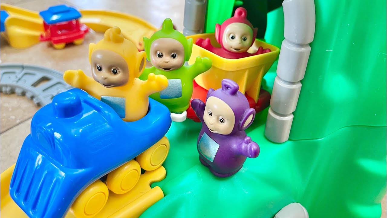 Little Tikes Train TELETUBBIES TOYS Cleaning Up Tracks!