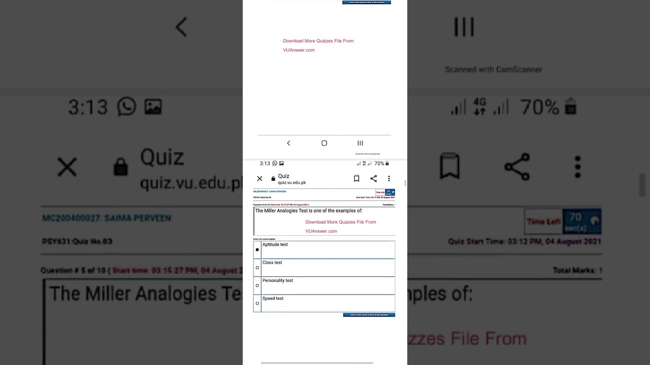 Psy 631 most repeated MCqs mega file for final term .