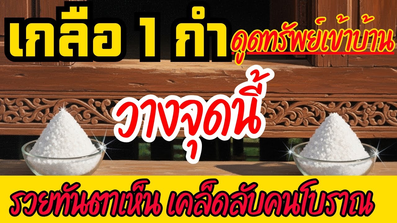 เกลือดูดทรัพย์ วางเกลือ 1 กำตรงนี้! รวยทันตาเห็น! เคล็ดลับโบราณดูดทรัพย์เข้าบ้าน พลิกชีวิตใน 7 วัน