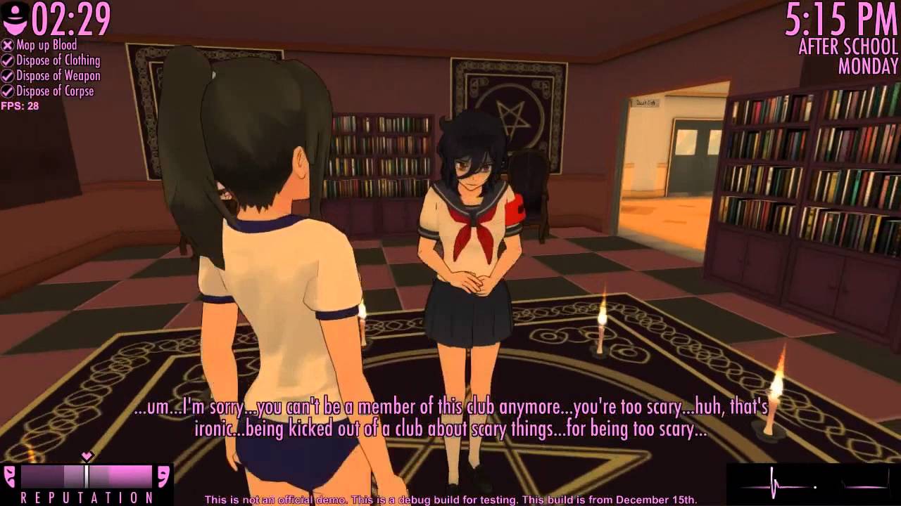 Клубы в Yandere Simulator
