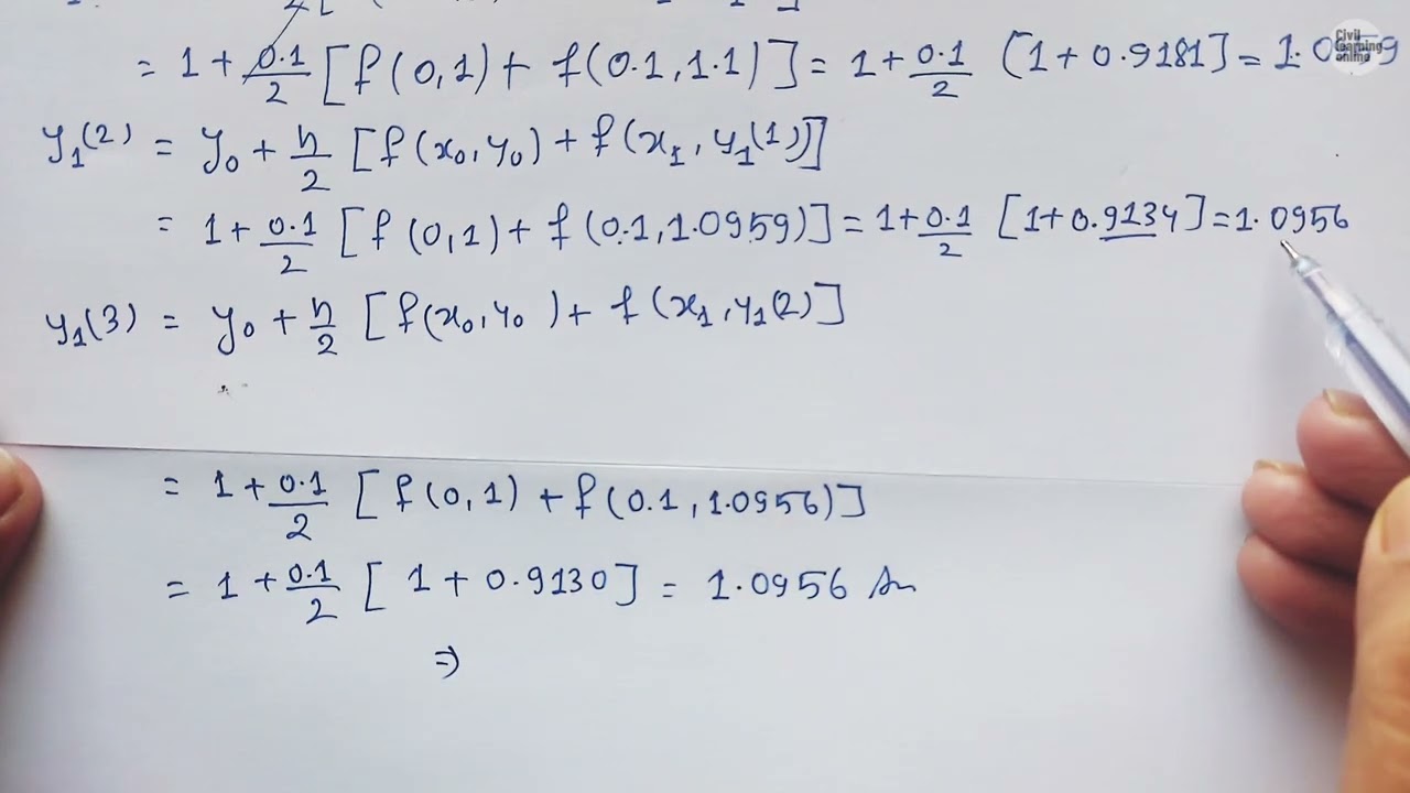 Modified Euler's method || Modified Euler's method engineering mathematics