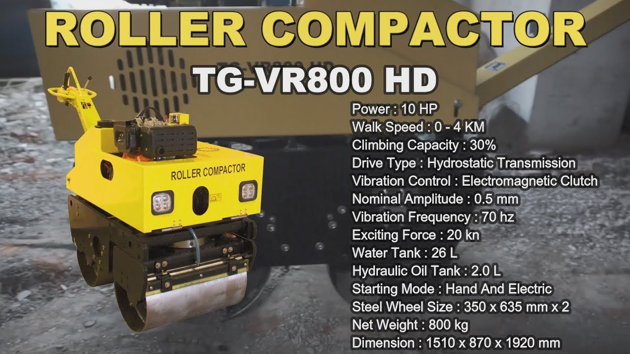 PEMADAT TANAH | PEMADAN JALAN | ROLLER COMPACTOR | ROAD ROLLER | TIGON TG VR800 HD