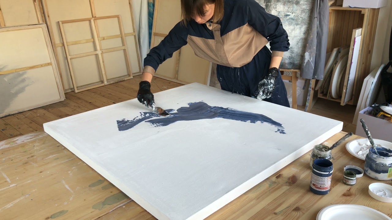 Enjoy the process of creating a textured abstract painting with acrylic