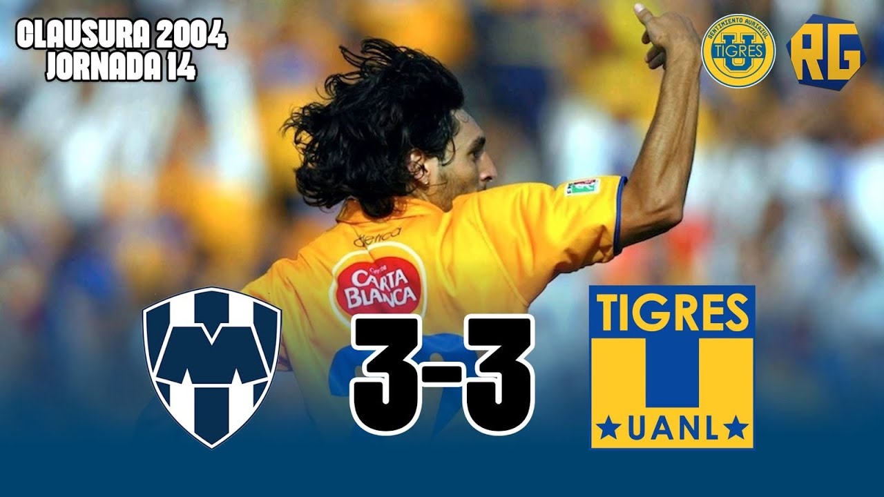MONTERREY 3-3 TIGRES | J14 Clausura 2004 Liga Mx | GOLES de ANDRÉS SILVERA y CHIMA RUIZ