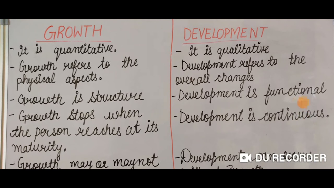 Difference between growth and Development