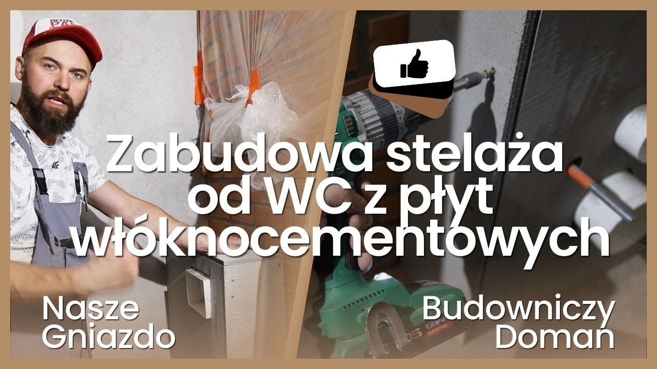 Łazienka w Naszym Gnieździe cz.2, Zabudowa stelaża od WC z płyt włókno-cementowych
