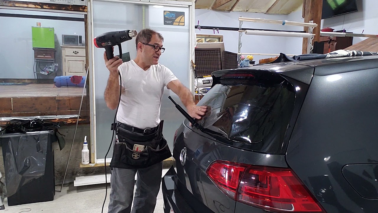 shrinking a vw GTI back glass the easy way.