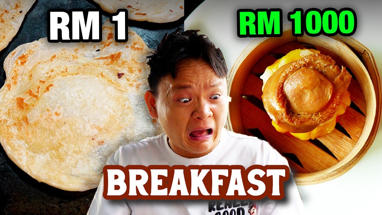 RM 1 VS RM 1000 Breakfast in Malaysia 🇲🇾 Cheapest VS Expensivest