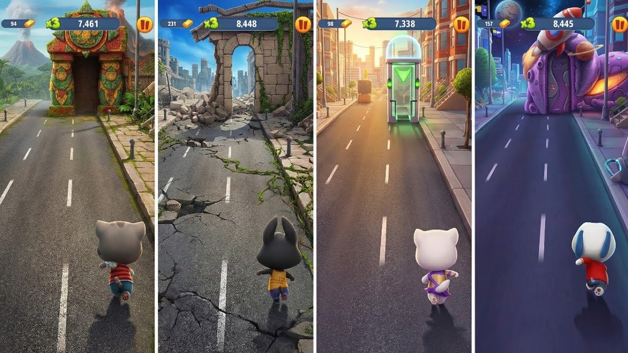 Talking Tom Gold Run: Talking Tom, Talking Becca, Talking Angela, Talking Hank (Android/iOS) Game...