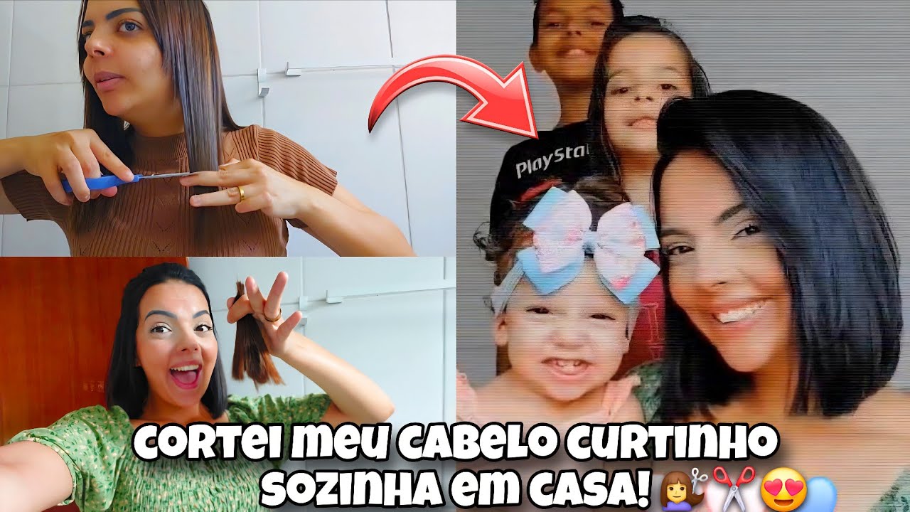 Cortei meu cabelo curtinho sozinha em casa 😱💇‍♀️