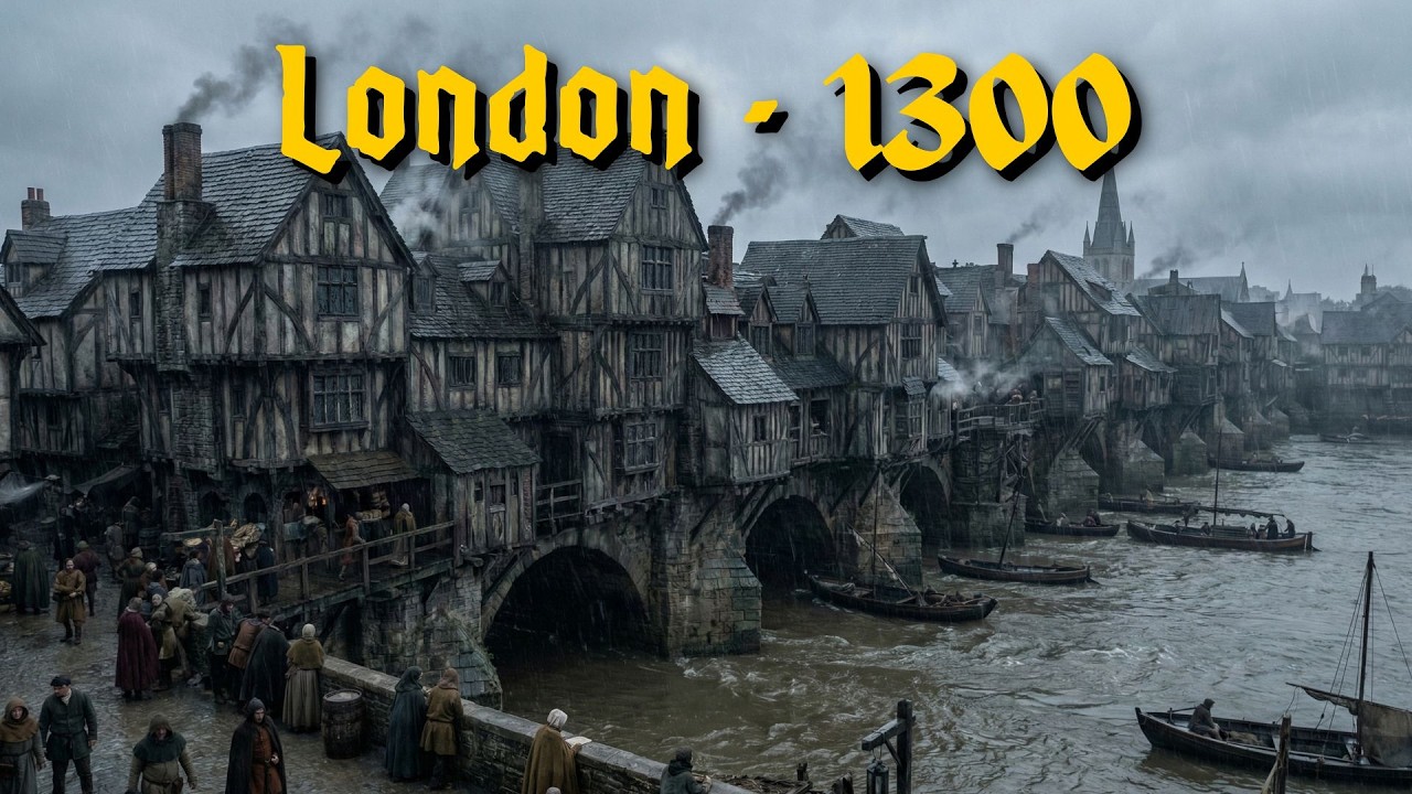 Лондон 1300: Апокалипсис произошел в 1348 году (реконструкция с помощью ИИ)