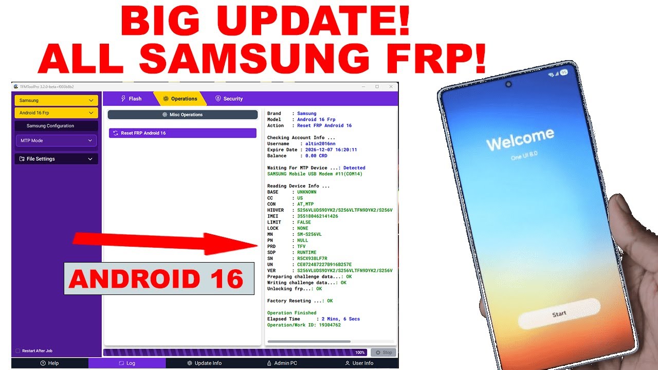 Обход FRP в Android 16 на всех устройствах Samsung, удаление учетной записи Google с помощью TFM ...