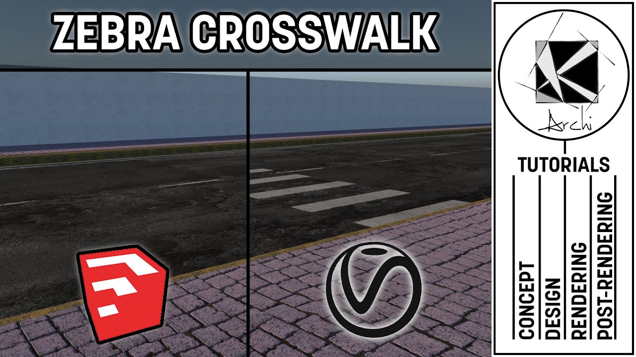 Learn to Add Zebra Crosswalk Material - Sketchup and Vray Next