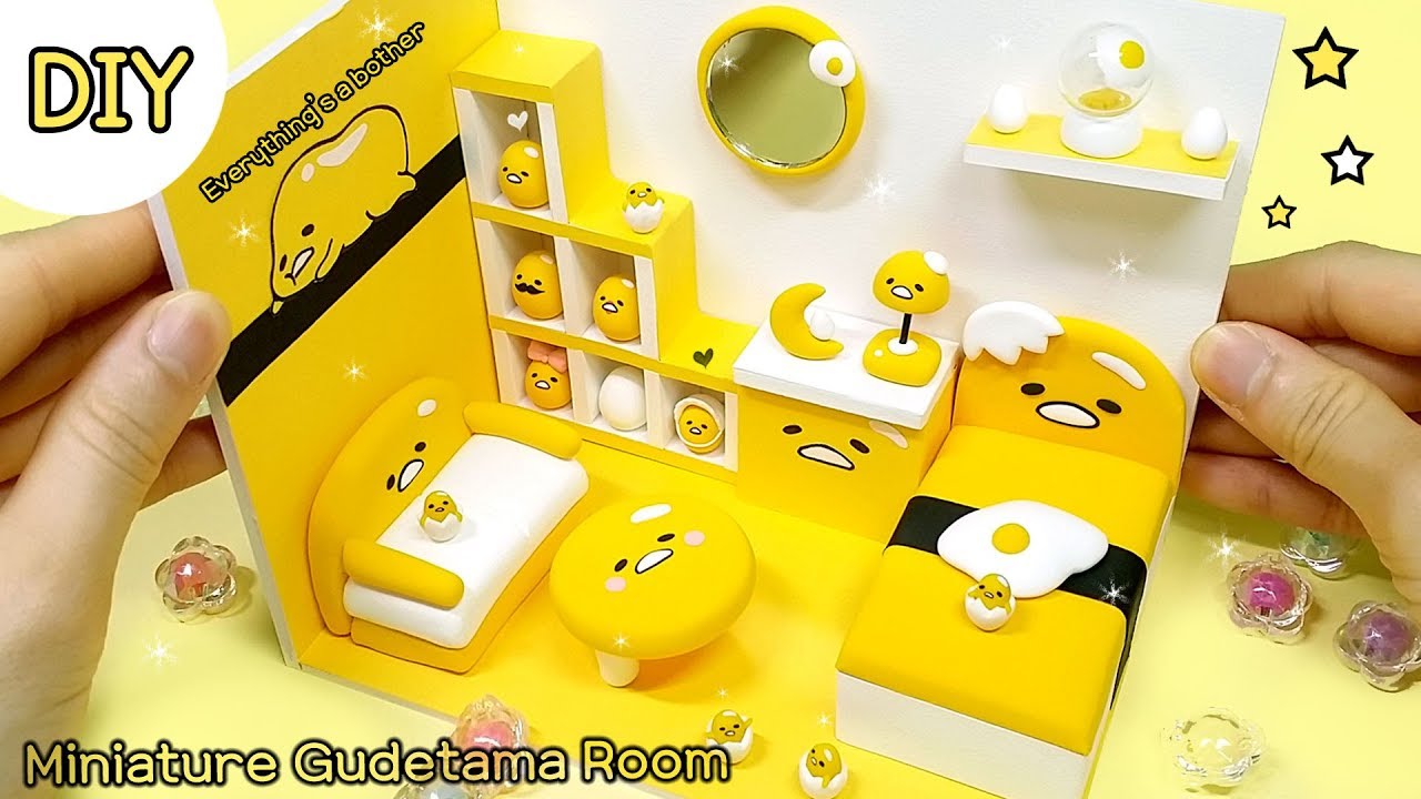 [DIY Miniature gudetama room] 노른자가 한가득!! 미니어쳐 구데타마 방 만들기!! 게으름에 빠져봅시다