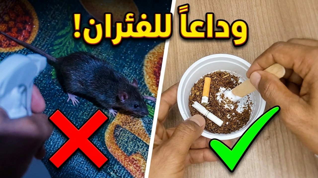 سر طرد الفئران نهائياً! وصفة طبيعية منزلية بدون سموم | DIY