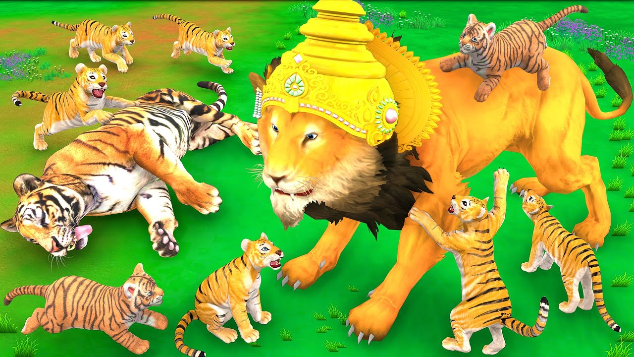 अनाथ बाघ के बच्चे और जंगल का राजा शेर Anath Bagh Ki Bache Ki Maa Jungle Ka Raja Sher Ki Kahani Lion