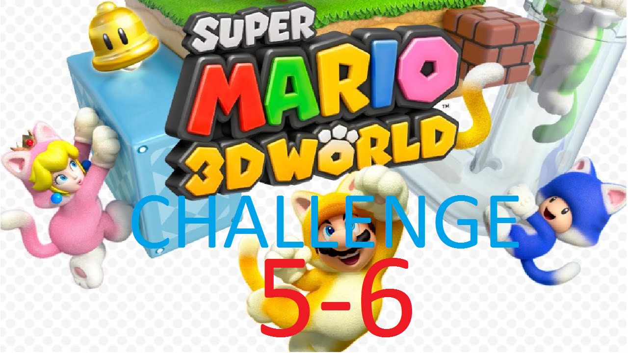 Let's Challenge Super Mario 3D World (World 5-6 Cakewalk Flip): No Red